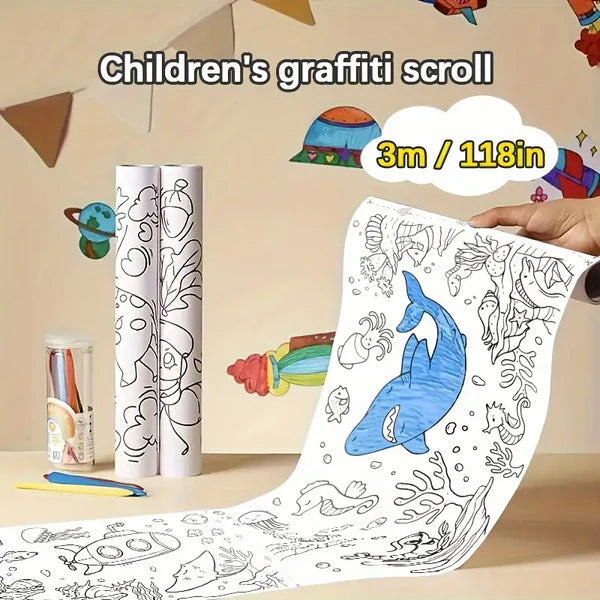 Reusable Doodle Art Roll - (Jungle Theme 2 meters)