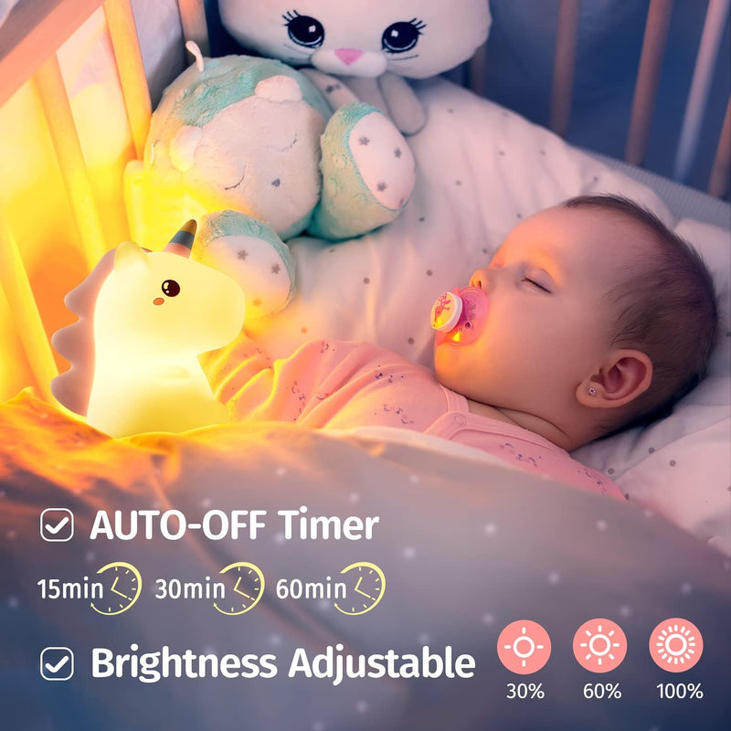 Kawaii Unicorn Night Light- Rechargeable Silicone Lamp