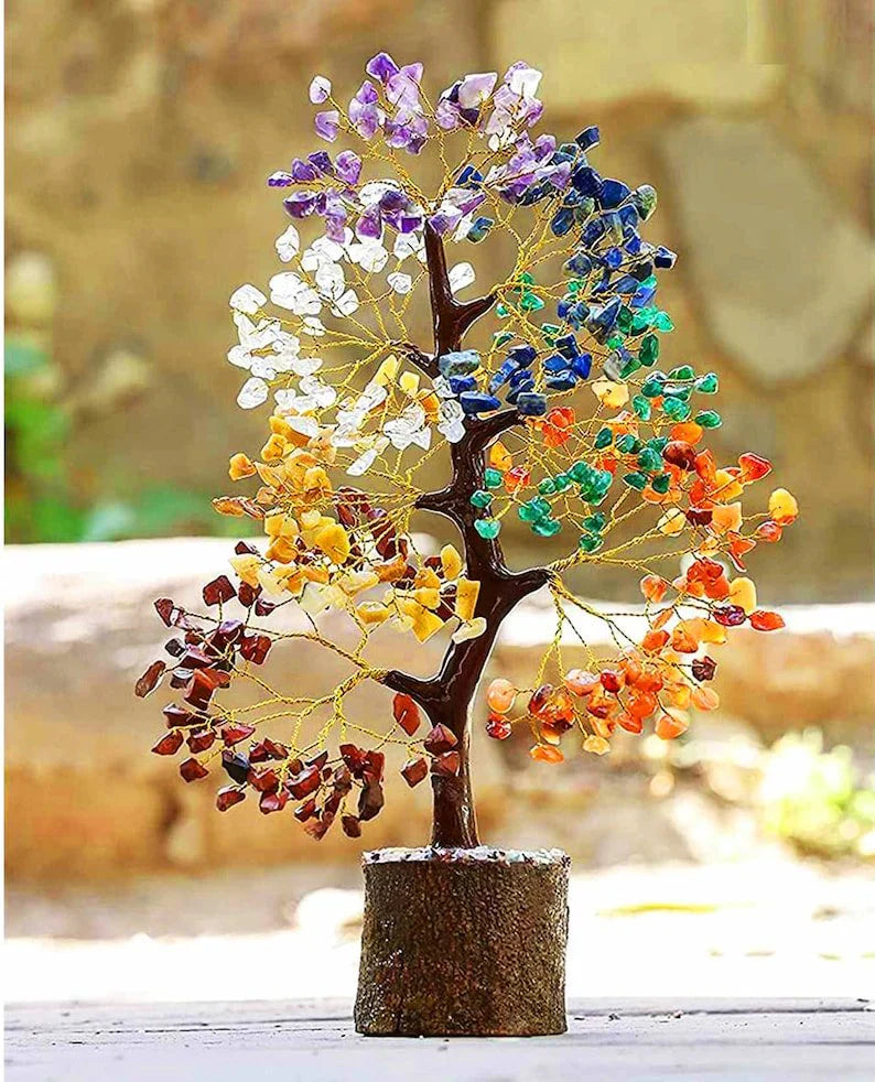 7 Chakra Natural Gemstone Crystal Tree