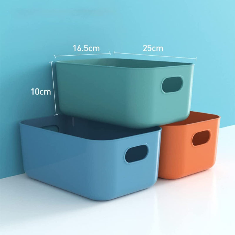 Atcan Multipurpose Storage Box Bins - Set of 3 (Orange, Green, Blue)