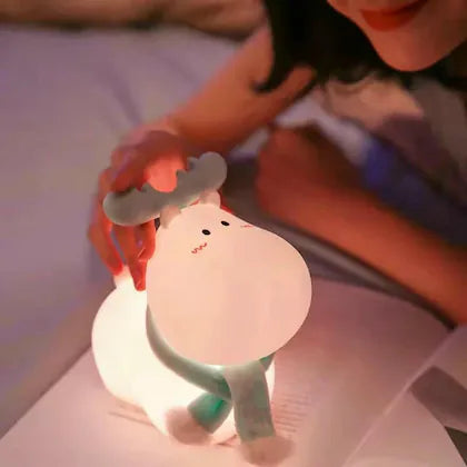 Cute Kawaii Portable Christmas Reindeer LED Night Lamp