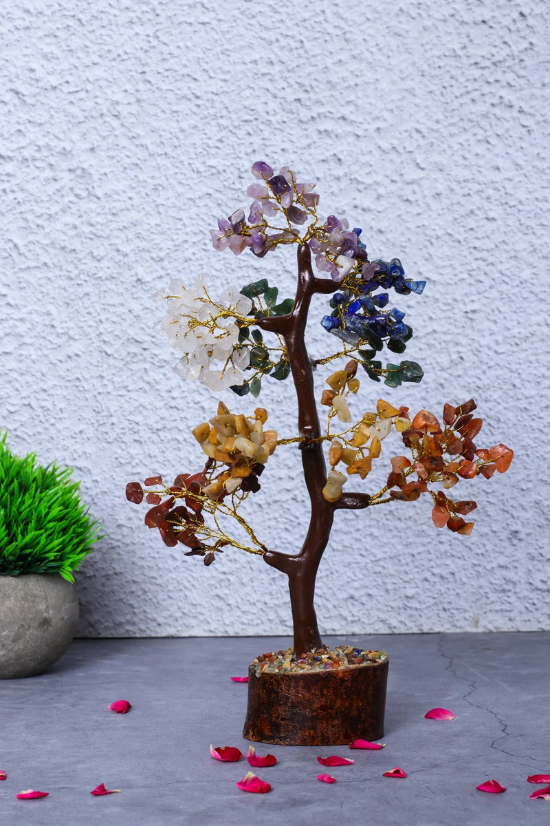 7 Chakra Natural Gemstone Crystal Tree