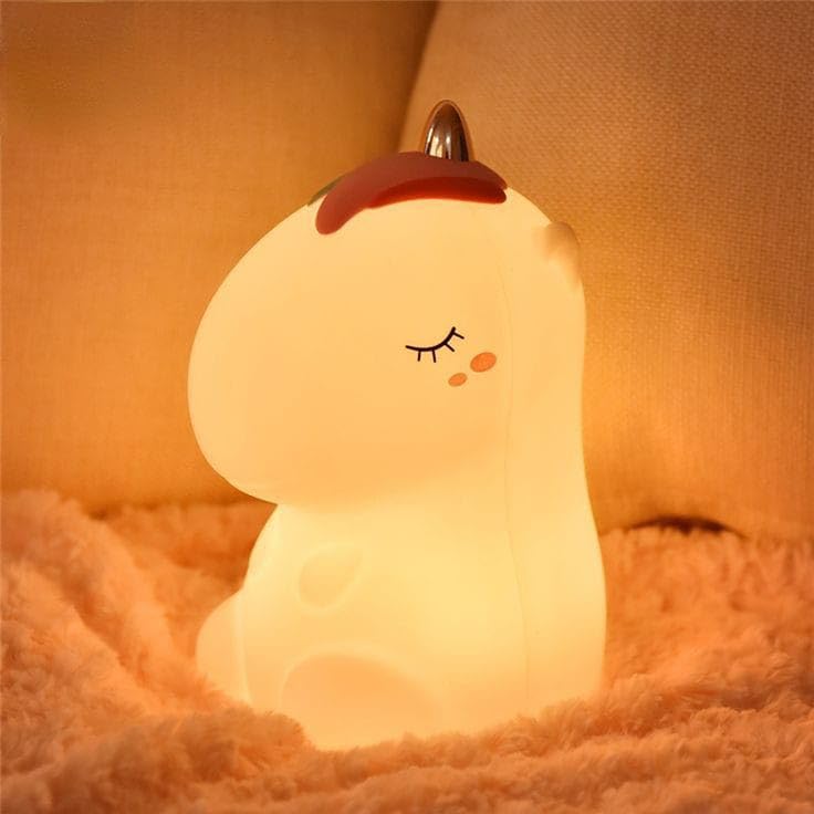 Kawaii Unicorn Night Light- Rechargeable Silicone Lamp