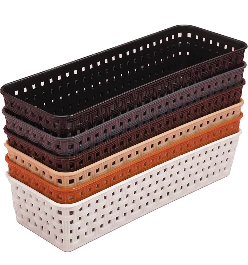 Rushil Were Plastic Multipurpose Desk Organiser Trays - Set of 6